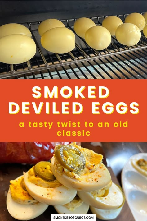 Smoker Grill Recipes, Smoked Eggs, Smoked Deviled Eggs, Devilled Eggs, Smoked Food, Pickled Eggs, Pellet Grill Recipes, Traeger Recipes, Deviled Eggs Recipe