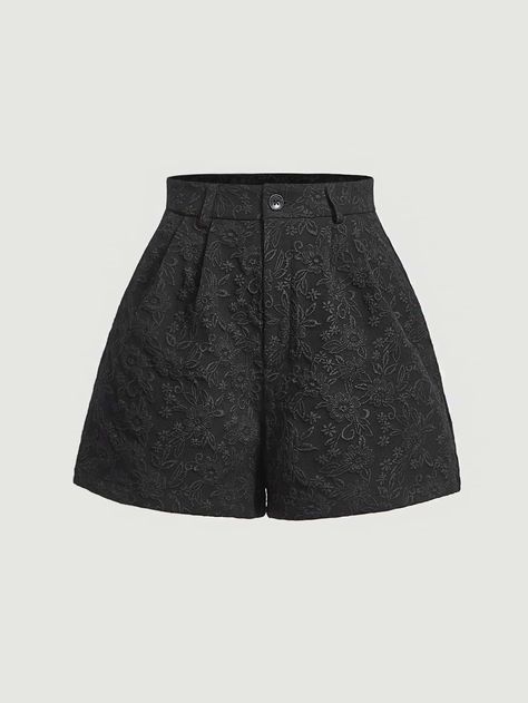 SHEIN MOD Jacquard Fold Pleated ShortsI discovered amazing products on SHEIN.com, come check them out! Lady Loki, Women Shorts, Pleated Shorts, Floral Shorts, Women's Wardrobe, Ditsy Floral, House Inspo, Dream Clothes, Black Casual