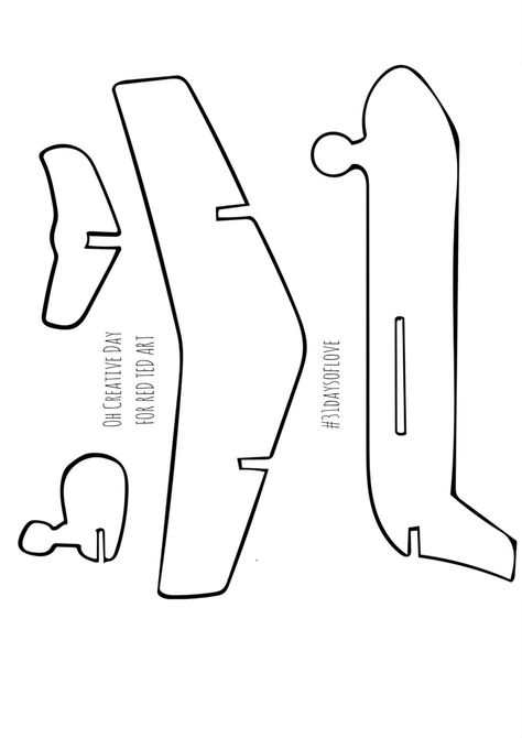 airplane template printable - Google Search Cardboard Airplane, Airplane Template, Airplane Birthday Party Decorations, Paper Airplane Template, Airplane Crafts, Cardboard Model, Airplane Print, Airplane Birthday Party, Cardboard Box Crafts