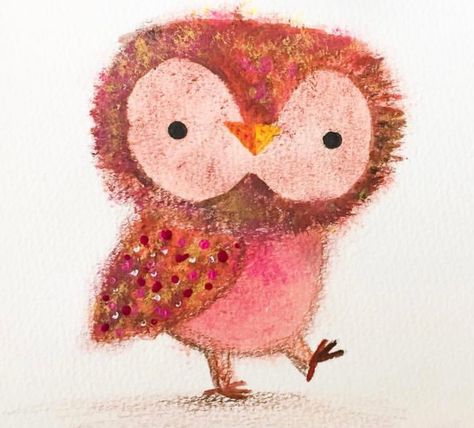 Owl Whimsical Owl, Drawing Prompt, Pink Owl, Bullet Journal Writing, Owl Art, Cute Owl, Childrens Illustrations, Elementary Art, Ceramic Art