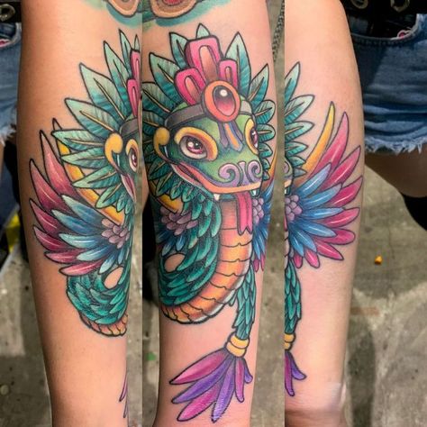 Quetzalcoatl Tattoo, Feathered Serpent, Aztec Tattoo Designs, Tattoo Meanings, Ancient Aztecs, God Tattoos, Aztec Tattoo, Aztec Art, Tattoo Portfolio