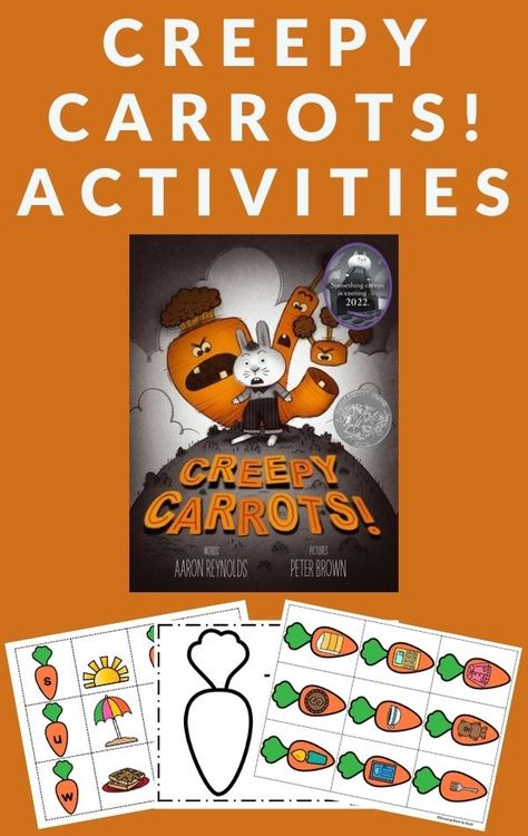 Use these Creepy Carrots! activities to build early literacy skills including beginning sounds. Free printables included. #bookactivities #creepycarrots #GrowingBookbyBook