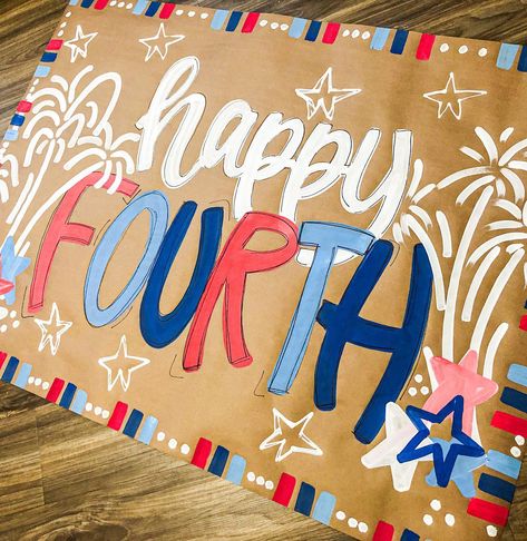 Another banner just dropped for purchase for the Fourth of July and up for a giveaway! 🤩🇺🇸 4th Of July Painted Banner, Painted Banner, Patriotic Banner, July Birthday, Fourth Birthday, Paper Banners, Event Banner, Patriotic Party, The Fourth Of July