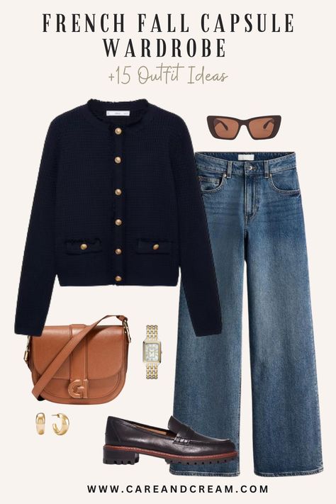 French Fall Capsule Wardrobe Essentials +15 Outfit Ideas Classy Fall Dress, The Minimalist Wardrobe, French Street Style Fall, Classy Outfits For Fall, Fall French Outfits Women, Classic Outfit Ideas For Women, French Clothes Style, French Fall Fashion Parisian Chic, Mid Size Middle Age Fashion