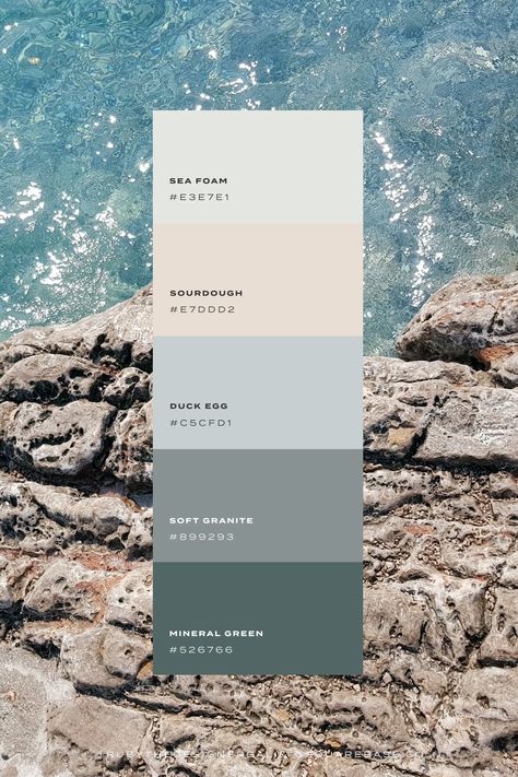 #Ocean_Color_Palette #Earth_Colour_Palette #Brand_Colors_Inspiration #Beach_Color_Palettes Ocean Color Palette, Beach Color Palettes, Spa Colors, Coastal Color Palette, Calm Color Palette, Muted Colour, Create Color Palette, Salon Suites, Muted Colours