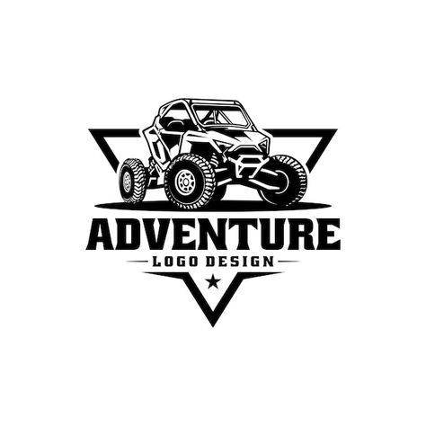 Adventure buggy utv atv logo vector | Premium Vector #Freepik #vector #utv #buggy #4x4-logo #car-illustration Atv Logo Design, Off Road Logo Design, 4x4 Logo Design, Atv Logo, 4x4 Logo, Adventure Logo Design, Car Stunt, Road Logo, Adventure Logo