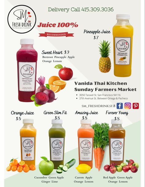 Juice Marketing, Fresh Juice Bar, Juice Business, Fresh Juice Recipes, Green Drink Recipes, Smoothie Menu, Juice Shop, Healthy Cafe, Healthy Juicer Recipes