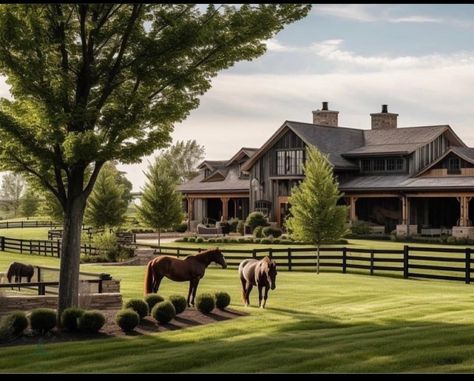 Dream Horse Barns, Farmhouse Decor Ideas, Dream Life House, Casa Country, Dream Barn, Farmhouse Ideas, Horse Ranch, Home Inspo, Horse Stables