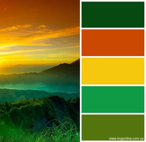 Bright palette Outdoor Color Palette, Forest Lighting, Bright Green Paint, Colour Harmony, Bright Palette, Create Color Palette, Forest Light, Turquoise Art, Green Wedding Colors