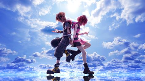 Kairi Wallpaper, Kingdom Hearts 3 Sora, Kh Sora, Sora X Kairi, Kairi Kingdom Hearts, Sora Kairi, Sora And Kairi, Kingdom Hearts Wallpaper, Kingdom Hearts Games