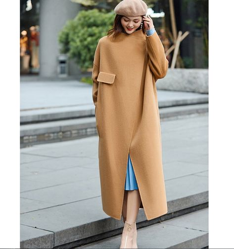 Product Description: This is a handmade cashmere coat high grade fabric,cashmere fabric.also could be custom made with any size and other colors,please feel free to contact with me if you want custom it. Material: wool 80%- 90% Size: S: Bust : 102 cm shoulder:68cm Sleeve:50cm Length:120 cm M: Bust : 108cm shoulder:70cm Sleeve: 51 cm Length: 120 cm L: Bust :114cm shoulder:72cm Sleeve:53 cm Length:120 cm XL: Bust :120 cm shoulder:74cm Sleeve:53 cm Length:120 cm 2XL: Bust :126 cm shoulder:76cm Slee Linen Coats Women, Woolen Coat Winter, Women Wool Coat, Long Wool Coat Women, Linen Coat, Chic Coat, Long Puffer Coat, Fashion Sketches Dresses, Wool Coat Women