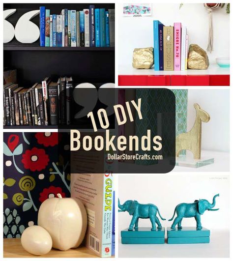 10 DIY Bookends to Get Your Bookcase in Order Diy Bookends, Grandma Birthday Card, Book Ends, Paper Crafts For Kids, Birthday Cards Diy, Diy Book, Dollar Store Crafts, Dollar Store Diy, Craft Blog