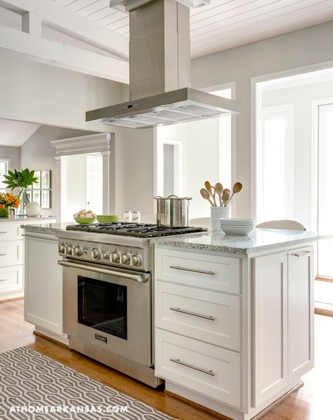 Kitchen Island With Cooktop, Island With Stove, Kitchen Island With Stove, Freestanding Kitchen Island, Kitchen Island Cabinets, Unique Kitchen Design, Freestanding Stove, Kitchen Island With Seating, Diy Kitchen Island