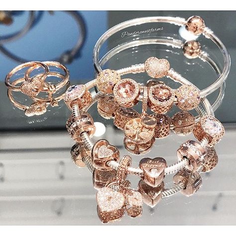 Pandora Mixed Metal Bracelet, Pandora Rose Gold Bracelet, Pandora Bangle Bracelet, Pandora Jewelry Box, Pandora Bracelet Designs, Pandora Bangle, Pandora Rose Gold, Pandora Jewelry Charms, Pandora Rose