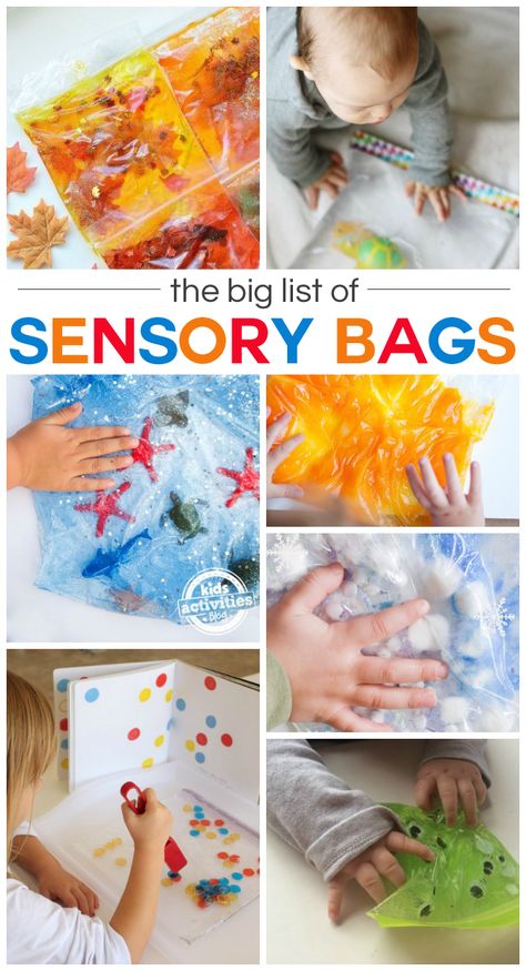 Have you tried making your kids sensory bags? They are so much fun! Kids love playing with them and they are easy to make. Plus, there are endless possibilities. If you’re looking for inspiration or a new idea to try, here is a huge list of sensory bags to make. 20 Sensory Bags To Make...Read More » Sensory Bags For Toddlers, Bags To Make, Sensory Bags, Baby Sensory Play, Toddler Sensory, Baby Activities, Kids Sensory, Toddler Play, Toddler Fun