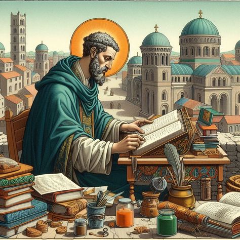 Saint Augustine writing "The City of God" in the early 5th century AD City Of God, Saint Augustine, Historical Events, Roman Catholic, Art History, Monument, The City, Literature, Writing