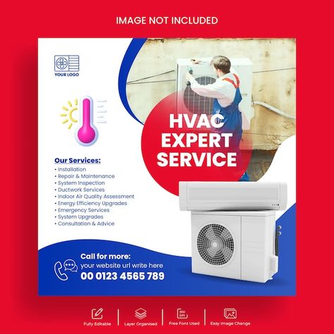 Vector hvac installation and repair serv... | Premium Vector #Freepik #vector Services Social Media Post, Ac Maintenance, Hvac Maintenance, Hvac Installation, Hvac Repair, Brand Advertising, Hvac Services, Ac Repair, Technology Icon