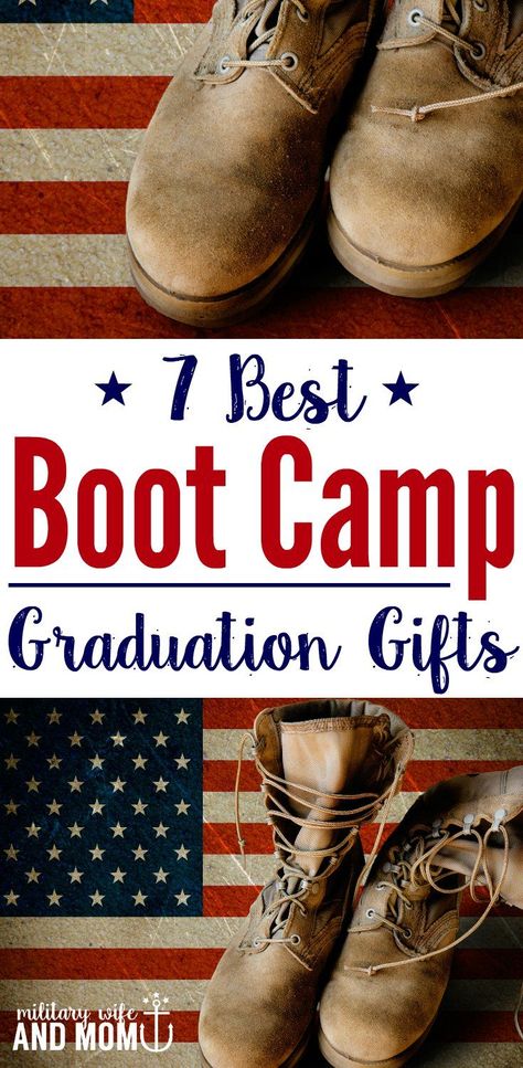 Best boot camp graduation gifts to share with your service member. Whether you're a military spouse, significant other or family member, these are perfect. Boot Camp Quotes, Coast Guard Boot Camp, Air Force Boot Camp, Usmc Graduation, Boot Camp Graduation Gifts, Navy Boot Camp Graduation, Army Boot Camp, Basic Training Graduation, Marine Graduation