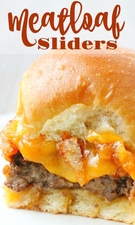 Crazy Sandwiches, Yummy Sliders, Meatloaf Sliders, Cheeseburger Recipes, Appetizers Meat, Party Sliders, Gourmet Lunch, Sliders Recipes, Sliders Recipes Chicken