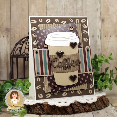 Paper Crafty's Creations : Kat Scrappiness Hot Chocolate Card, Coffee Themed Cards, Tea Crafts, Summer Coffee, Coffee Theme, Coffee Cards, Coffee Crafts, Card Making Crafts, Garden Girls