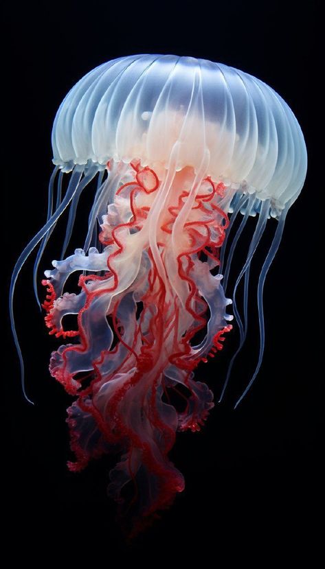 Red Jellyfish, Ocean Life Photography, Jellyfish Tentacles, Jellyfish Photo, Fish Photography, Jellyfish Pictures, Jellyfish Wallpaper, Aquarium Glass, Jellyfish Photography