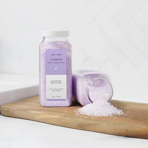 A Bath Soak: Joon x Moon Lavender Salt Bath Soak Joon X Moon, Moon Lavender, Lavender Salt, Moon Bath, Salt Bath, Desired Reality, Popsugar Fitness, Bath Water, Time For Yourself