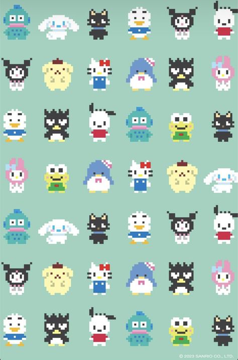 https://www.facebook.com/SanrioThai?mibextid=LQQJ4d Pixel Cursor, 헬로키티 배경화면, Grid Wallpaper, Tiny Cross Stitch, Tiny Cross, Badtz Maru, Sanrio Wallpaper, Hello Kitty Iphone Wallpaper, Pixel Art Pattern