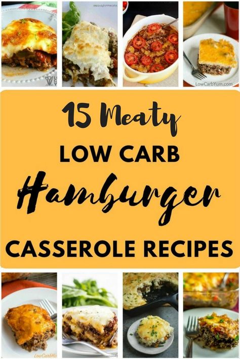 Low Carb Hamburger Casserole, Hamburger Casserole Recipes, Meat Casserole Recipes, Hamburger Dinner, Hamburger Dinner Ideas, Keto Casserole Recipes, Hamburger Casseroles Recipes, Easy Low Carb Meals, Meals For Dinner