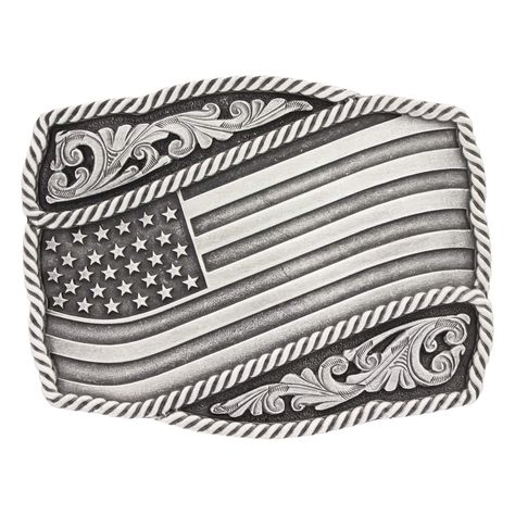 PRICES MAY VARY. The attention to detail you can expect from Montana Silversmiths. Dimensions: 3.72" x 2.90" x 0.33" Silver plate over a solid cast white metal alloy base. Montana Armor protective finish to prevent tarnish. Perfect Gift for the Cowboy In Your Life Show your patriotic spirit in this belt buckle from Montana Silversmiths. This buckle has a twisted rope design, filigree markings, and a beautiful rendition of a waving flag. This buckle is a standard 1. 5" and is the perfect buckle t Waving American Flag, Waving Flag, Cowboy Belt, Western Buckles, Western Belt Buckles, Western Belts, Rope Design, White Metal, Belt Buckle