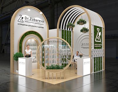 Green Booth Design, Exhibition Stand Design Ideas Creative Trade Show Booths, One Side Open Stall Design, One Side Open Exhibition Stand, Open Booth Design, Tradeshow Booth Design, Exhibition Display Stands, Booth Design Exhibition, Reception Desk Design