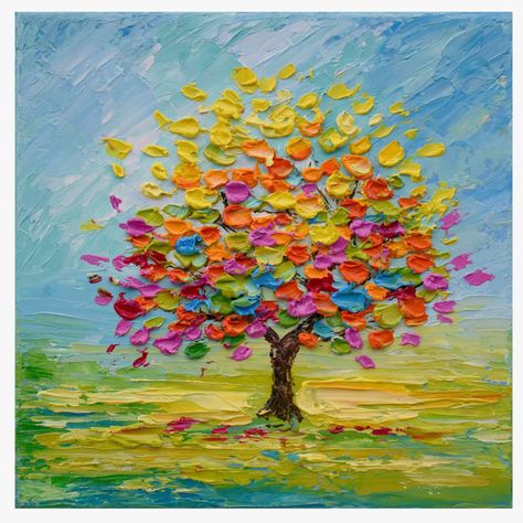 Exploration Art, Tree Of Life Painting, Fall Canvas Painting, Abstract Tree Painting, Landscape Painting Tutorial, Tree Of Life Art, Texture Painting On Canvas, Tree Artwork, Art Tree