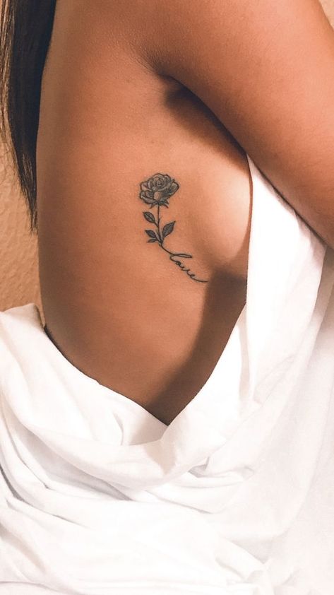 Tatto Small Tattoos Classy, Small Hiding Tattoos, Tattoo Ribs Woman, Small Tattoos Ribs, Tattoo Ideas Female Breast, Front Rib Tattoos For Women, Unique Women Tattoos, Rib Tats For Women, Tattoo On Ribs For Women