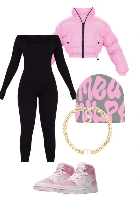 Outfits To Wear With Jordan 1s, Pink Jordans Outfit, Jordan 1 Digital Pink, Outfit With Jordan 1, Pink Jumpsuits Outfit, Outfits With Jordan 1s, Cute Outfits With Jordans, Shoes Jordan 1, Jordan 1 Outfit Women