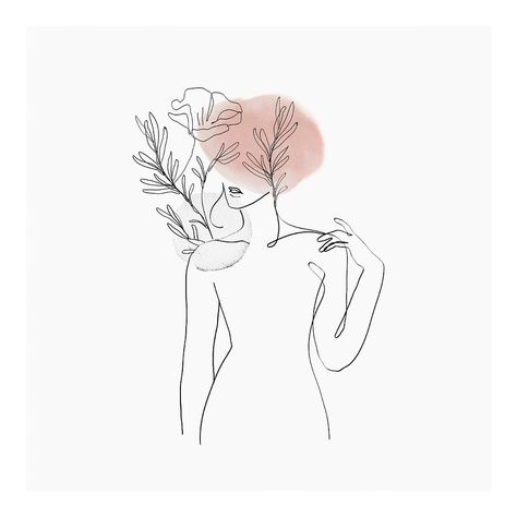 Aesthetic wall art, feminine line drawing | premium image by rawpixel.com / Nunny Female Wall Art, Pink Abstract, Girl Drawing, Line Drawing, Abstract Wall Art, Female Art, Line Art, Make It Yourself, Wall