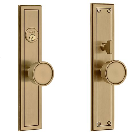 Hollywood Hills Knob Entrance Trim (6945.060) Entry Door Hardware, Door Handle With Lock, Baldwin Hardware, Double Entry Doors, Gold Pen, Kick Plate, Mortise Lock, Vintage Hardware, Hollywood Hills