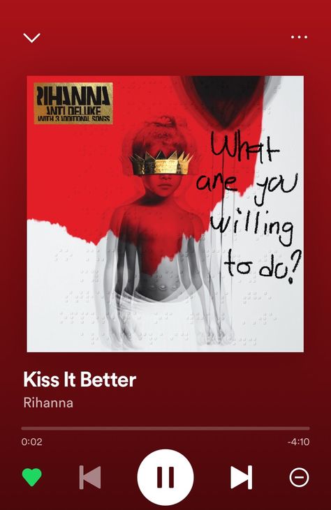 Kiss It Better Rihanna Spotify, Kiss It Better Rihanna, Kiss It Better, Rihanna Music, Best Kisses, Rude Boy, Man Down, Music Players, Kiss Me