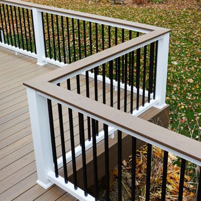 Drink Rail, Porch Railing Designs, Modern Gardening, Aluminum Balusters, Composite Deck Railing, Deck Remodel, Patio Railing, Garden Cactus, Deck Railing Design