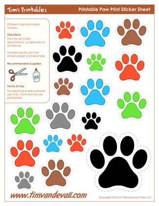 Printable Paw Print Stickers, Printable Balloon Stickers Paw Print Template, Paw Print Decorations, Paw Print Background, Tiger Paw Print, Puppy Paw Prints, Printable Shapes, Printable Sticker Sheets, Paw Print Stickers, Paw Patrol Birthday Party