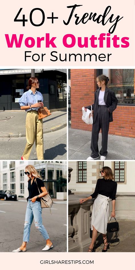 Work Outfits Jeans Office, Summer Professional Outfit, Work Outfits Jeans, Casual Outfits Office, Cute Business Casual Outfits, Work Outfit Summer, Winter Homewear, Friday Outfit For Work, Summer Work Outfits Office