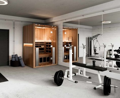 Gym With Sauna, Contrast Therapy, Sauna Health Benefits, Outdoor Gym Equipment, Recovery Room, Gym Facilities, Garage Renovation, Basement Gym, Traditional Saunas