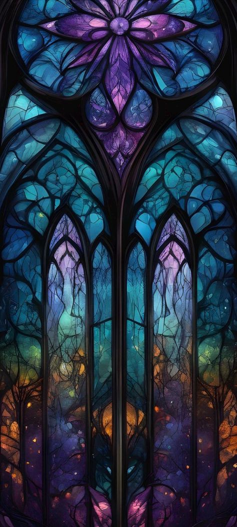 Galaxy Stained Glass Window, Purple Stained Glass Aesthetic, Trippy Stained Glass Art, Stain Glass Wallpaper Iphone, Stained Glass Phone Wallpaper, Fantasy Stained Glass Art, Gothic Stained Glass Windows Art, Gothic Stained Glass Windows, Stained Glass Drawing