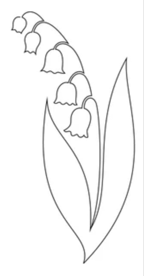 Drawing Lily Of The Valley, American Traditional Tattoo Ideas, Traditional Tattoo Ideas, Flower Pattern Drawing, Flower Line Drawings, Diy Embroidery Designs, One Line Drawing, Stained Glass Flowers, 수채화 그림