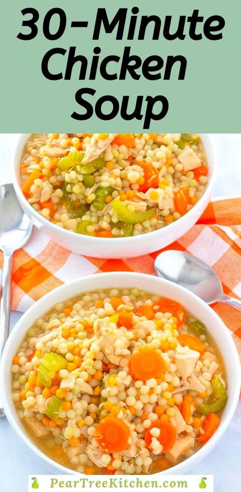 Chicken And Couscous Soup, Couscous Chicken Soup, Chicken Soup With Couscous, Easy Chicken Soup Recipes 5 Ingredients, Couscous Soup Recipes, Pasta Balls, Chicken Couscous Soup, Soup With Couscous, Soup For Kids