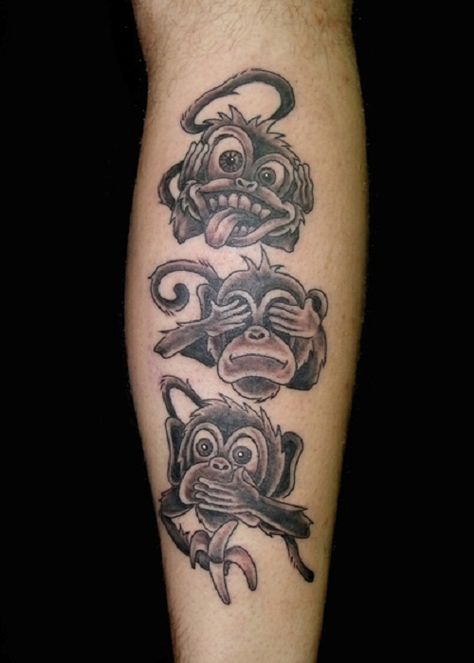 3 Monkeys 3 Wise Monkeys Tattoo Design, 3 Wise Monkeys Tattoo, 3 Monkeys Tattoo, Three Wise Monkeys Tattoo, Monkeys Tattoo Ideas, Wise Monkeys Tattoo, Monkeys Tattoo, Mom Papa, Morty Drawing