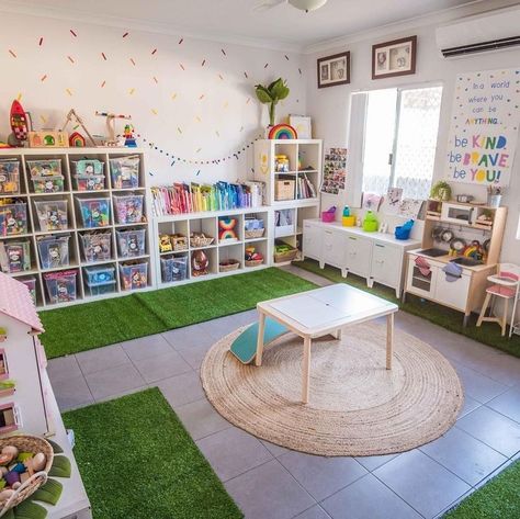 Mommy Experts Share 50 Playroom Storage Ideas That Will Turn Your Child's Messy Play Space Into An Organized and Safe Play Haven For Kids. Small Playrooms Too. Kids Bedroom Organization, Small Playroom, Baby Playroom, Basement Playroom, Girls Playroom, Toddler Playroom, Kids Playroom Decor, Kids' Playroom, Playroom Storage