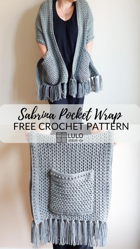 Knit Pocket Shawl Pattern Free, Pocket Shawl Crochet Free Pattern, Crochet Wrap With Pockets Free Pattern, Pocket Scarf Crochet Pattern Free, Crochet Shawl With Pockets Free Pattern, Pocket Shawls Free Pattern, Crochet Pocket Shawl Pattern Free, Crochet Pocket Shawl, Shawl With Pockets