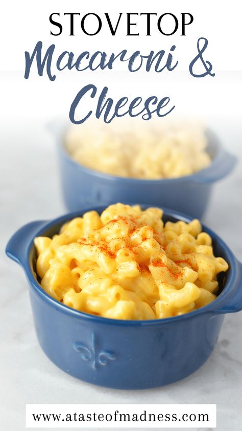 Stovetop Macaroni and Cheese | A Taste of Madness Creamy Stovetop Macaroni And Cheese, Stovetop Macaroni And Cheese, Cheese Snacks, Mac And Cheese Recipe, Side Dish Recipes Easy, Yummy Pasta Recipes, Cheesy Recipes, Supper Recipes, Macaroni Cheese