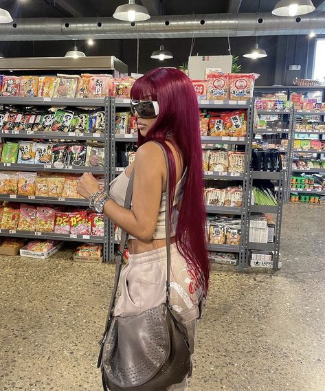 Raspberry Hair Color, Raspberry Hair, Pelo Color Vino, Types Of Hair Color, Named Collective, Elegant Hairstyle, Magenta Hair, Red Hair Inspo, Wine Hair