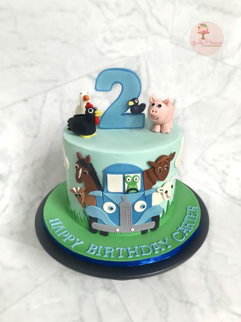 Little Blue Truck Cupcakes, Blue Truck Birthday Cake, Little Blue Truck Birthday Cake, Little Blue Truck Cake, Blue Truck Cake, Fall Birthday Cake, Truck Birthday Cake, Fall Birthday Cakes, Farm Birthday Cakes