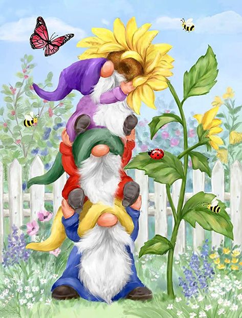 Gnome Wallpaper, Gnome Paint, Gnome Pictures, Gems Art, Diamond Painting Kits, Gnomes Crafts, Crystal Crafts, Art Kits, Art Kit